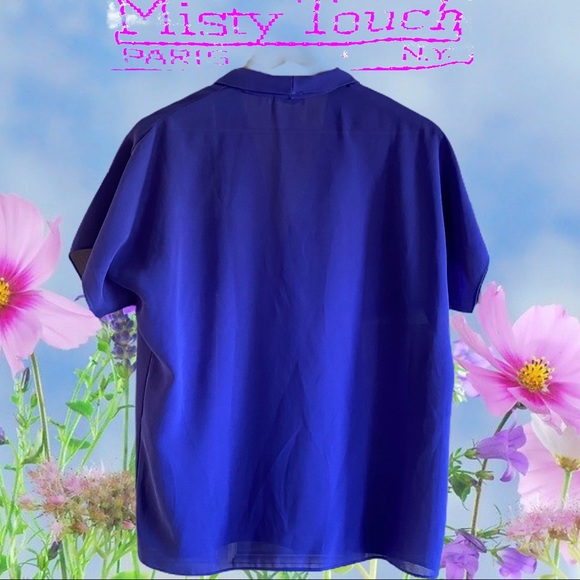 Short Raglan Sleeve Blouse in Rich Royal Blue - Picture 2 of 11